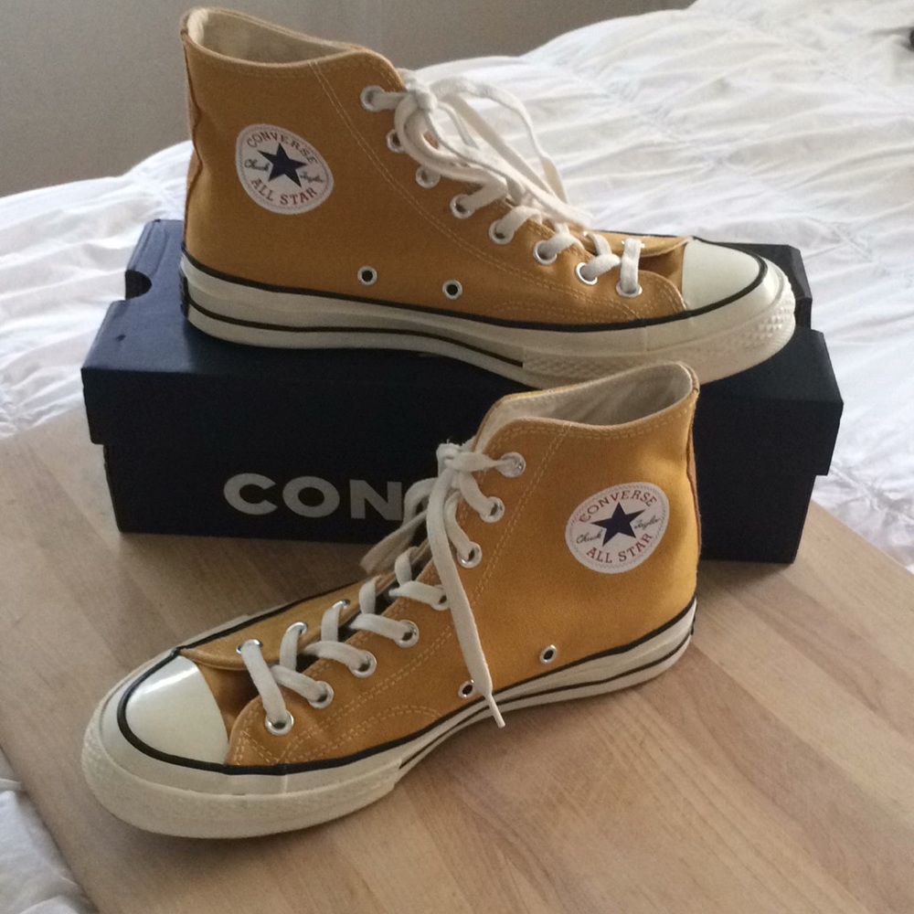Converse mustard high tops